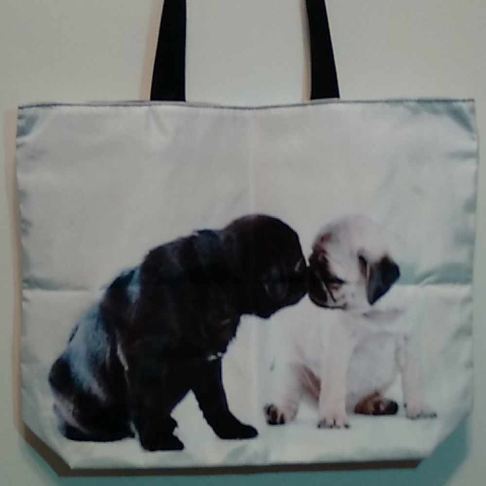 New- Tote Bag- Shoulder Bag- Pug- Black Pug